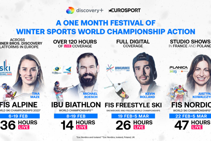 В рамките на месец Eurosport ще предава събитията от Световното първенство по зимни спортове